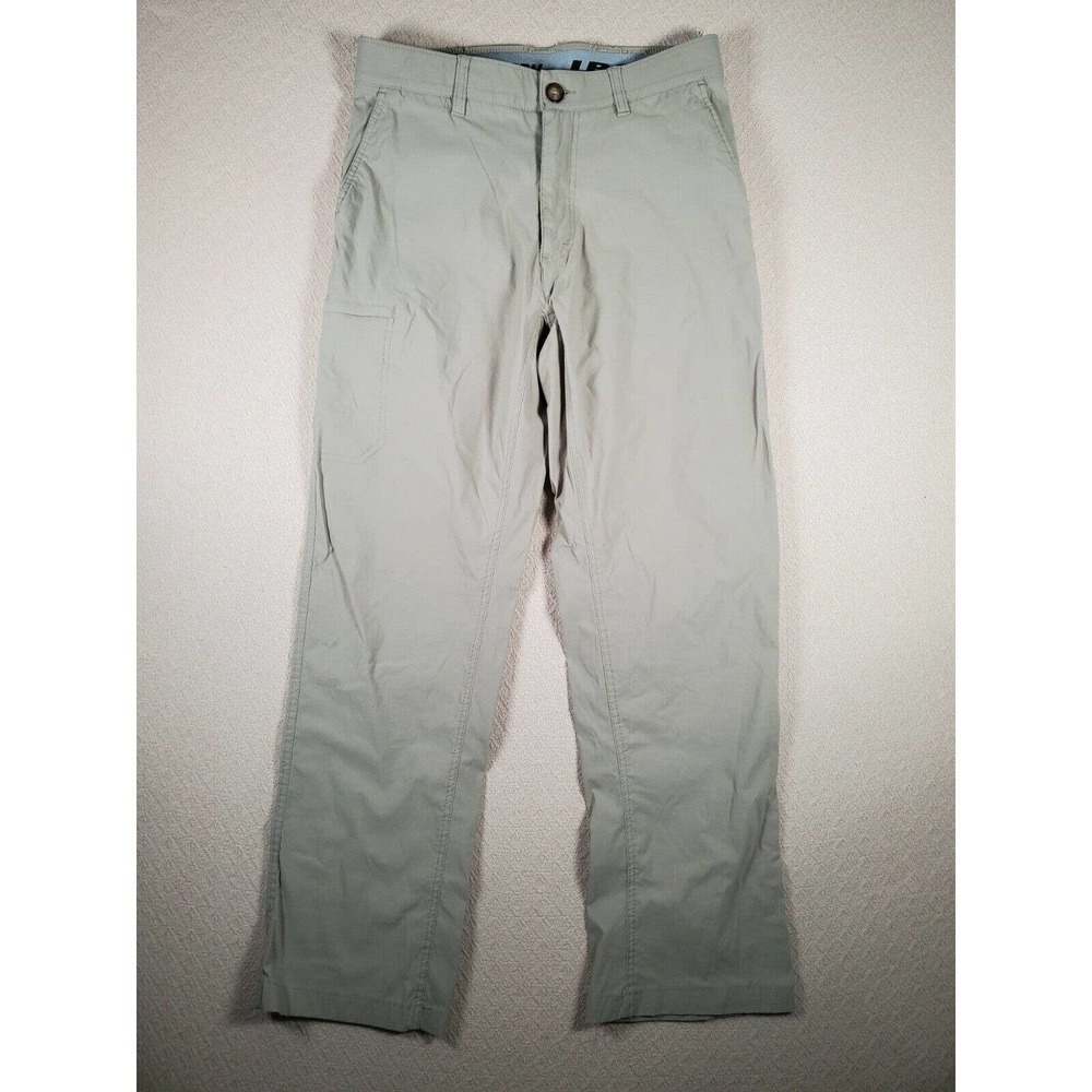 LB Tech Pants Mens 32x34 Tan Regular Fit Cargo Mid Rise Outdoor Nylon Blend